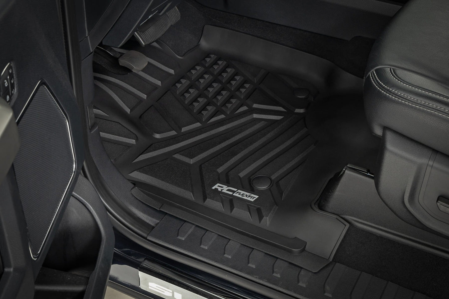 Rough Country - Flex-Fit Floor Mats - Front And Rear - Ford F-250/F-350 Super Duty (17-25)