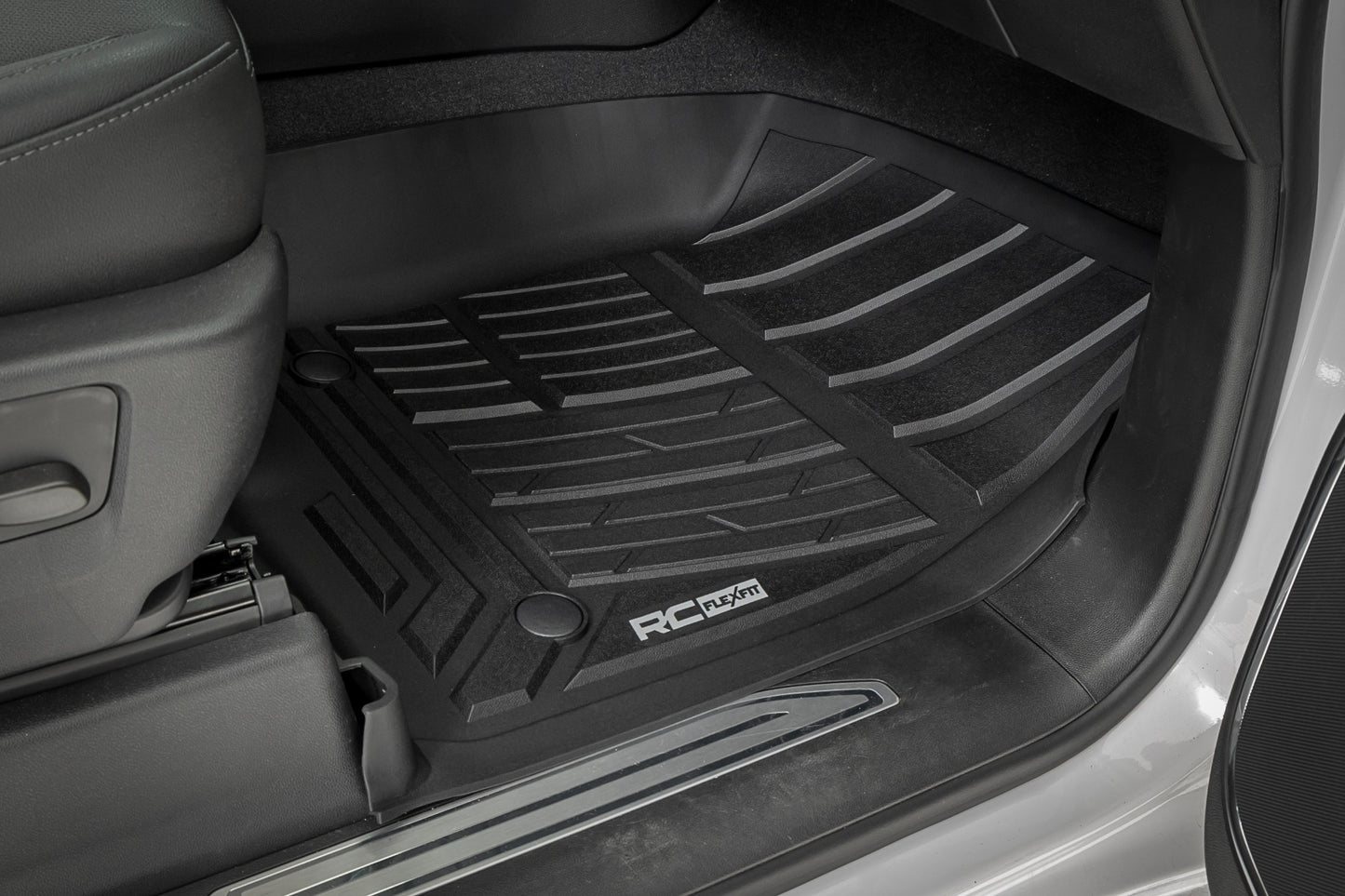 Rough Country - Flex-Fit Floor Mats - Front - Bucket - Chevy/GMC 1500/2500HD/3500HD (19-25 & Classic)