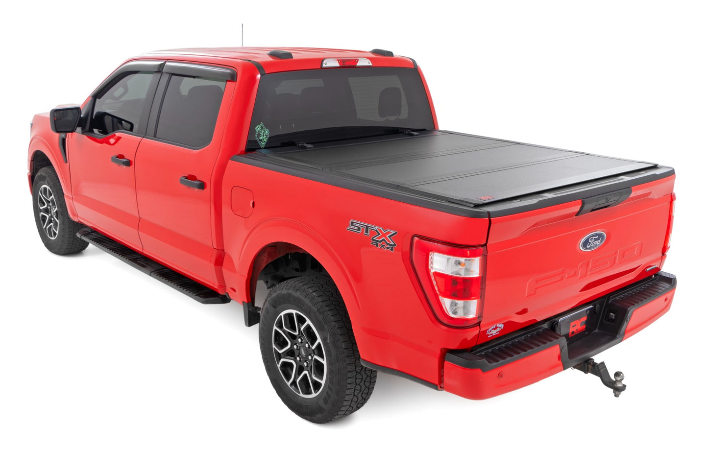 Rough Country - Hard Tri-Fold Flip Up Bed Cover - 5'7 In. Bed - Ford F-150 2WD/4WD (2015-2020)