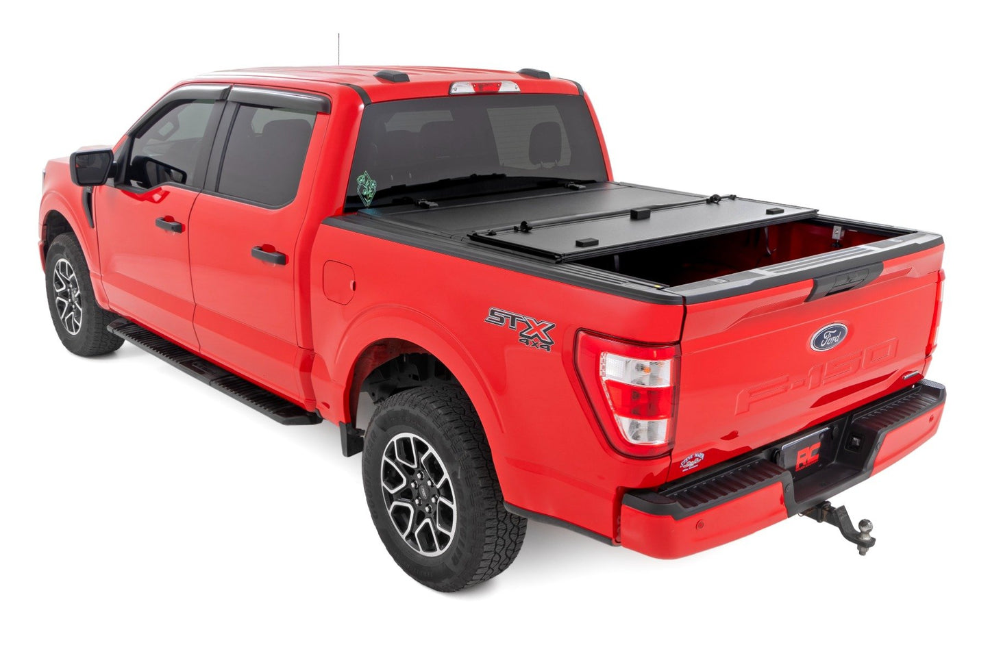 Rough Country - Hard Tri-Fold Flip Up Bed Cover - 6'7" Bed - Ford F-150 2WD/4WD (2015-2020) - 49225650_A