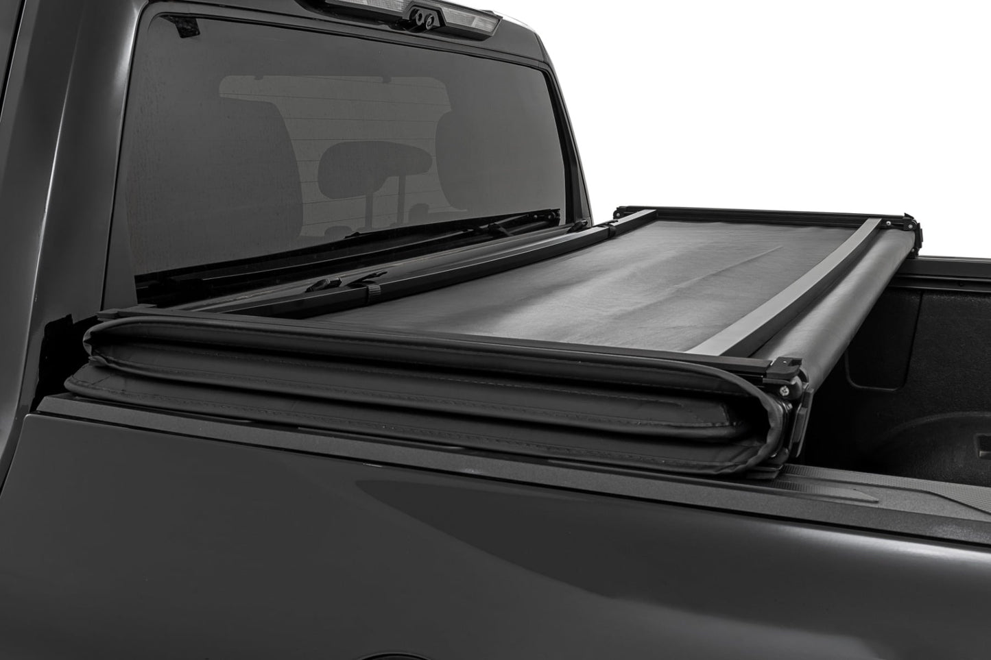 Rough Country - Soft Tri-Fold Bed Cover - With & W/O OE Rails - 6'7" Bed - Toyota Tundra (22-26) - 41419660A