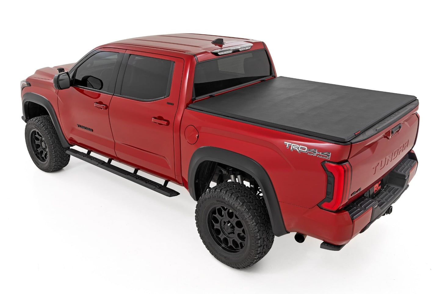Rough Country - Soft Tri-Fold Bed Cover - 5'7" Bed - With And W/o OE Rail - Toyota Tundra (22-26) - 41419560A
