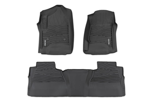 Rough Country - Flex-Fit Floor Mats - FR & RR - FR Bucket - Crew - Chevy/GMC 1500/2500HD/3500HD 2WD/4WD