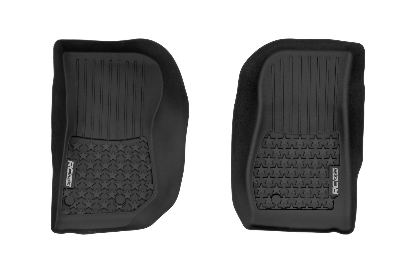Rough Country - Floor Mats - FR - 2 Door - Jeep Wrangler JK 4WD (2014-2018) - FF-6141_A