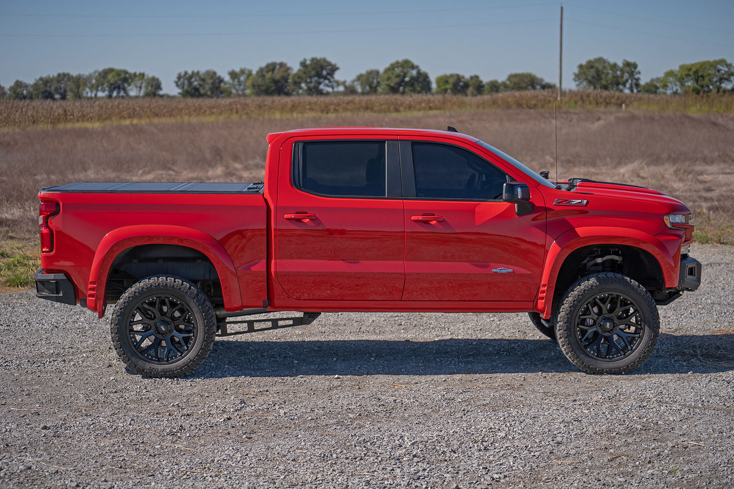 Rough Country - Hard Tri-Fold Flip Up Bed Cover - 5'10 In. Bed - Chevy/GMC Sierra/Silverado 1500 (19-25)