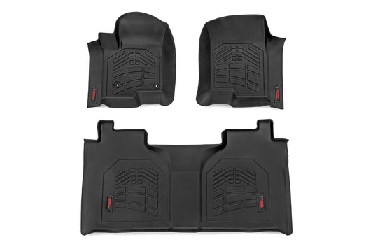 Rough Country - Sure-Fit Floor Mats - FR & RR - FR Bucket - Crew - Chevy/GMC 1500/2500HD/3500HD (19-25 & Classic)