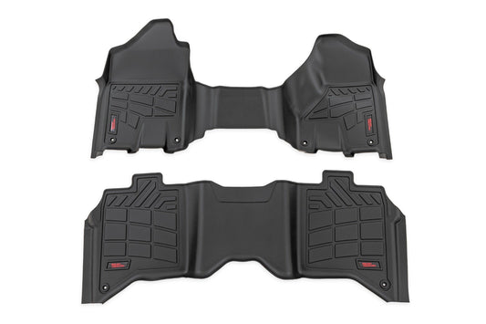 Rough Country - Sure-Fit Floor Mats - Front & Rear - Crew - Ram 2500/3500 2WD/4WD (2019-2025)