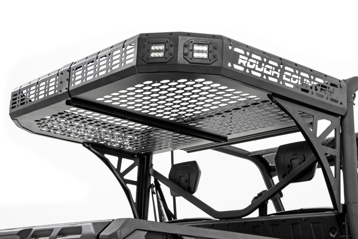 Rough Country - Cargo Rack - Dual 2 In. Black LED Pairs - Flush Mount - Can-Am Defender HD 5/HD 8/HD 9/HD 10
