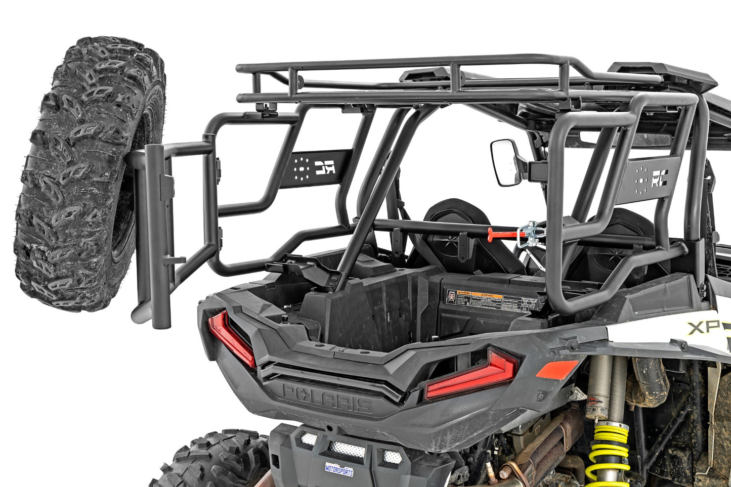 Rough Country - Tubular Rear Cargo Rack - Spare Tire Mount - Polaris RZR XP 1000