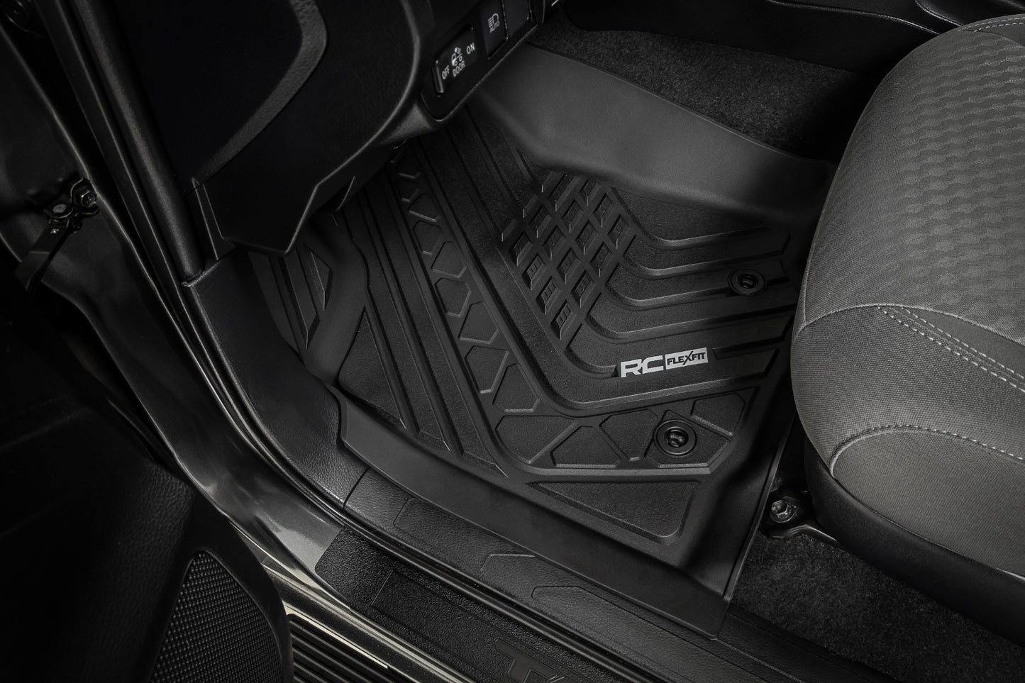Rough Country - Flex-Fit Floor Mats - Front And Rear - Toyota Tacoma 2WD/4WD (2016-2023)