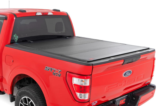 Rough Country - Hard Tri-Fold Flip Up Bed Cover - 6'7" Bed - Ford F-150 2WD/4WD (2015-2020) - 49225650_A