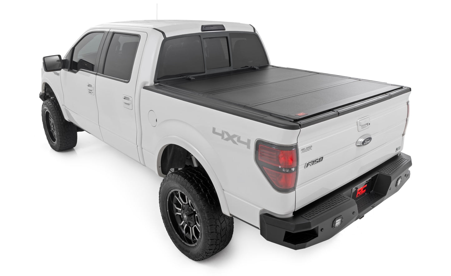 Rough Country - Hard Tri-Fold Flip Up Bed Cover - 5'7 In. Bed - Ford F-150 2WD/4WD (2004-2014)