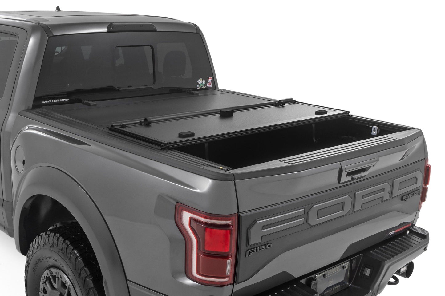 Rough Country - Hard Tri-Fold Flip Up Bed Cover - 6'7" Bed - Ford F-150 2WD/4WD (2021-2026) - 49225650