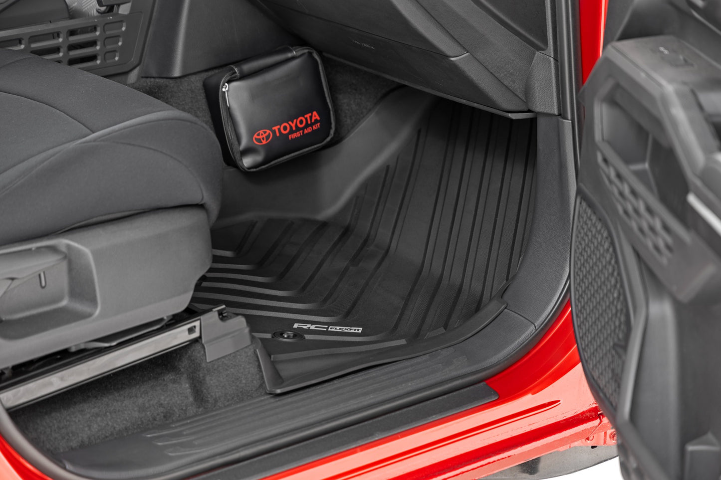 Rough Country - Flex Fit Floor Mats - Front - Crew - Toyota Tacoma 2WD/4WD (2024-2025)
