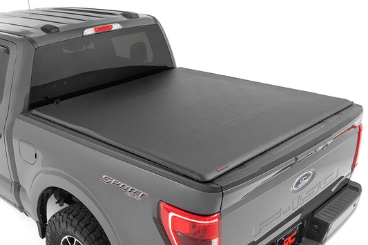 Rough Country - Soft Roll Up Bed Cover - 6'7 In. Bed - Ford F-150/F-150 Lightning/Raptor (15-25)