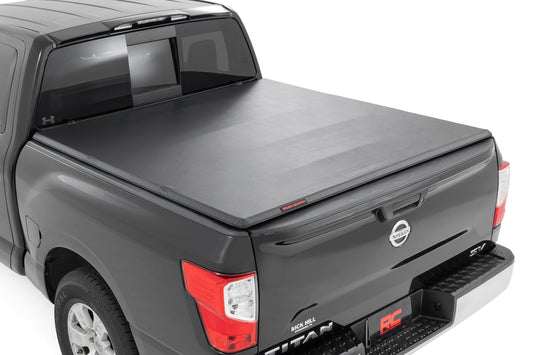 Rough Country - Soft Tri-Fold Bed Cover - 5'7 In. Bed - Nissan Titan 2WD/4WD (2017-2024)