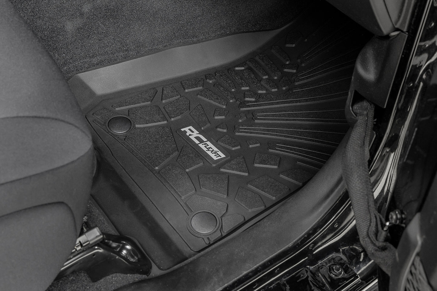 Rough Country - Flex Fit Floor Mats - FR & RR - 4 Door - Jeep Wrangler Unlimited 4WD (18-25)