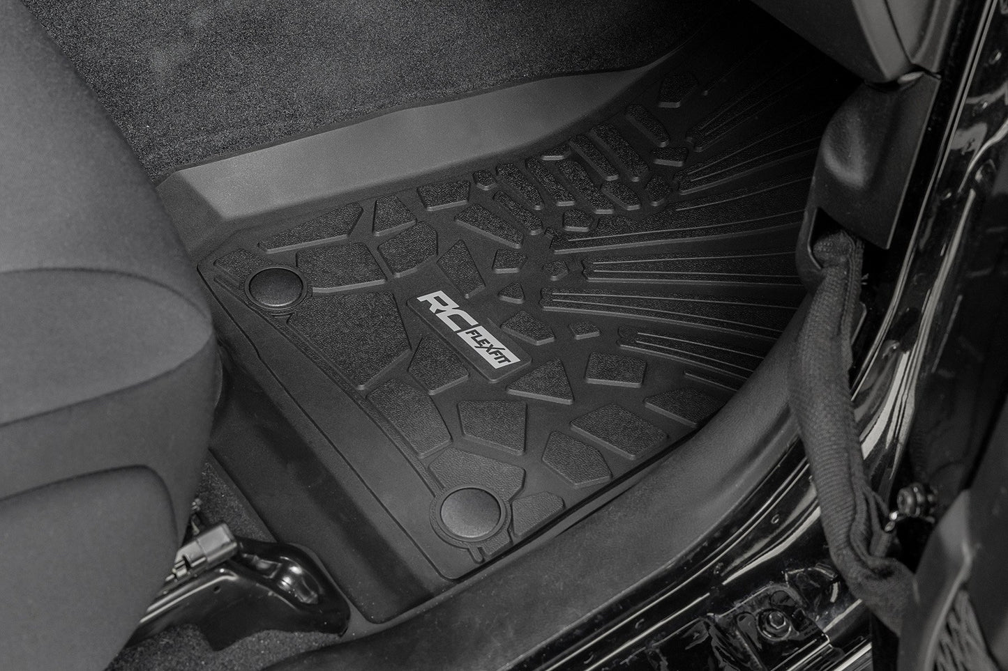 Rough Country - Flex Fit Floor Mats - FR - 2 Door - Jeep Wrangler JL 4WD (2018-2025)