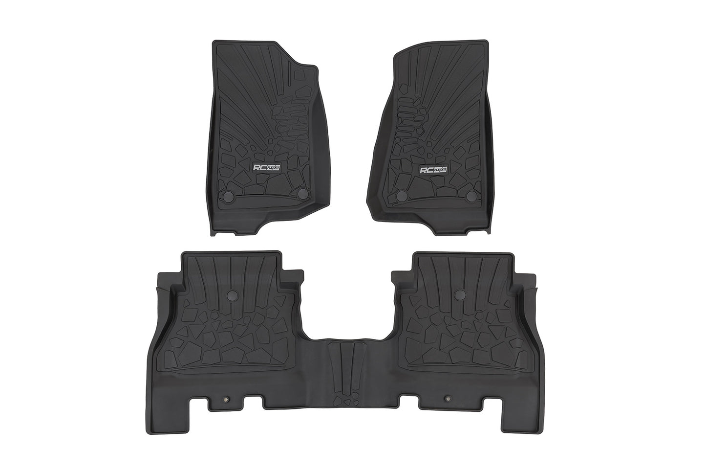 Rough Country - Flex Fit Floor Mats - FR & RR - 4 Door - Jeep Wrangler Unlimited 4WD (18-25)