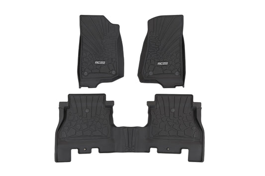 Rough Country - Flex Fit Floor Mats - FR & RR - 4 Door - Jeep Wrangler Unlimited 4WD (18-25)