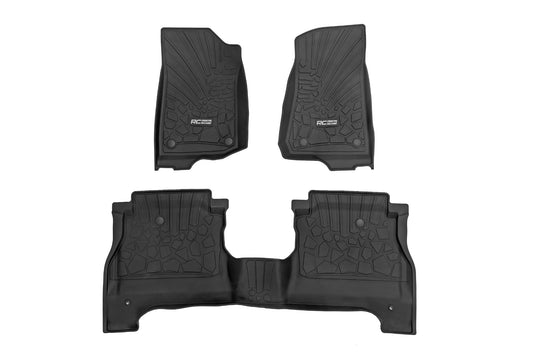Rough Country - Flex-Fit Floor Mats - FR & RR - RR Lockable - Jeep Gladiator JT 4WD (20-25)