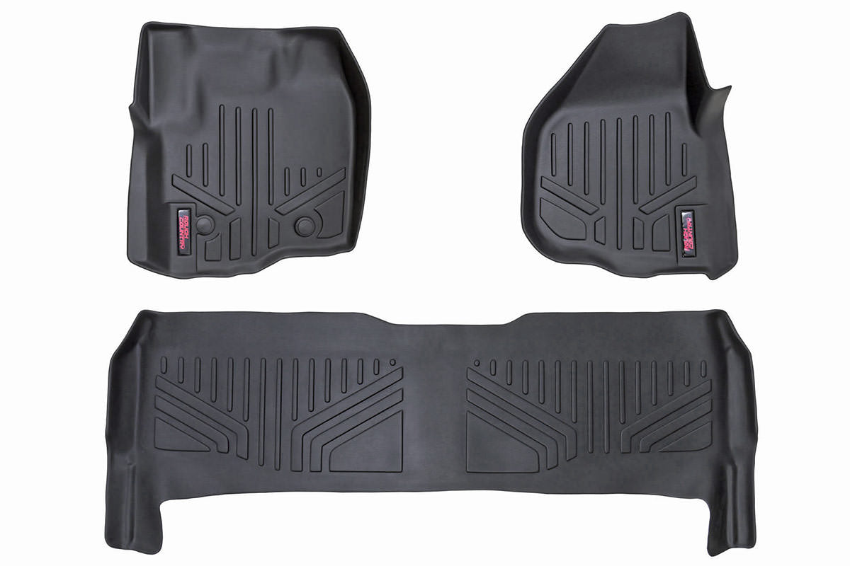 Rough Country - Floor Mats - FR & RR - Raised FR Pedal - Ford F-250/F-350 Super Duty (12-16)