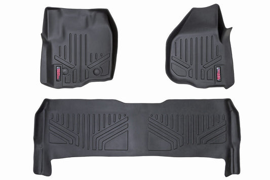 Rough Country - Floor Mats - FR & RR - Raised FR Pedal - Ford F-250/F-350 Super Duty (12-16)