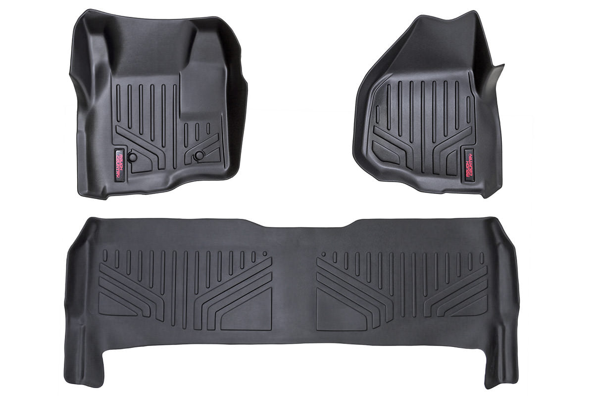 Rough Country - Floor Mats - FR & RR - Depressed Pedal - Ford F-250/F-350 Super Duty (11-16)