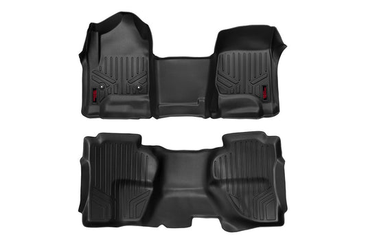 Rough Country - Floor Mats - FR & RR - OV Hump - Ext Cb - Chevy/GMC 1500/2500HD/3500HD 2WD/4WD