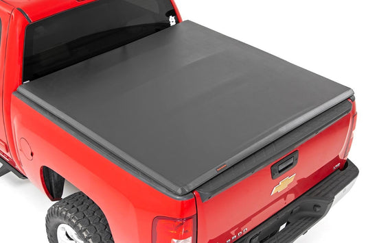 Rough Country - Soft Tri-Fold Bed Cover - 6'7 In. Bed - Chevy/GMC 1500/2500HD/3500HD (07-14)