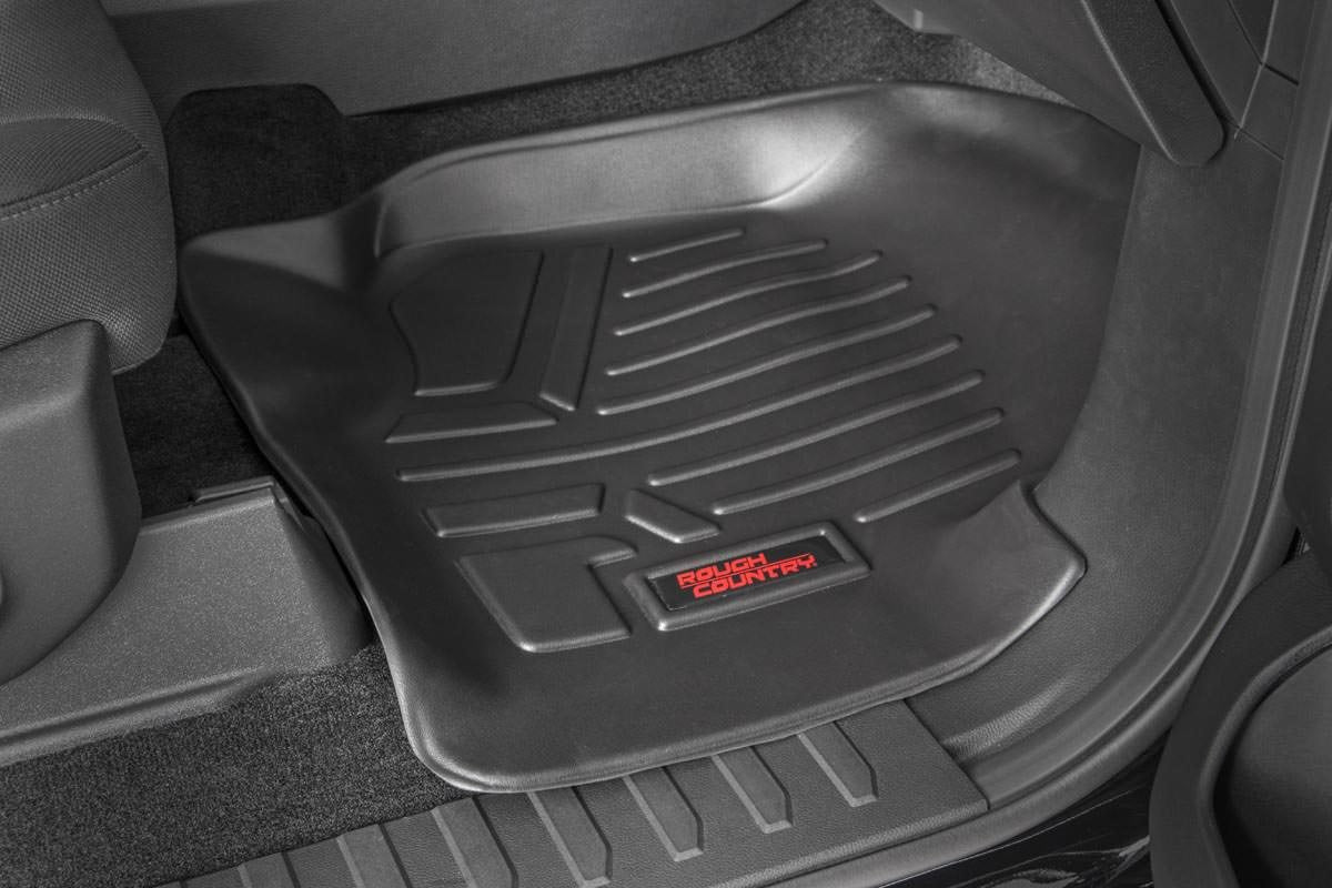 Rough Country - Floor Mats - FR & RR - FR Buckets - Ford F-150 (15-25)/F-150 Lightning (22-25)/Raptor (17-25)