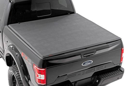 Rough Country - Soft Tri-Fold Bed Cover - 5'7 In. Bed - Ford F-150 (21-25)/F-150 Lightning (22-25)